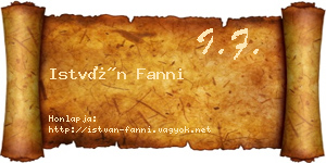 István Fanni névjegykártya